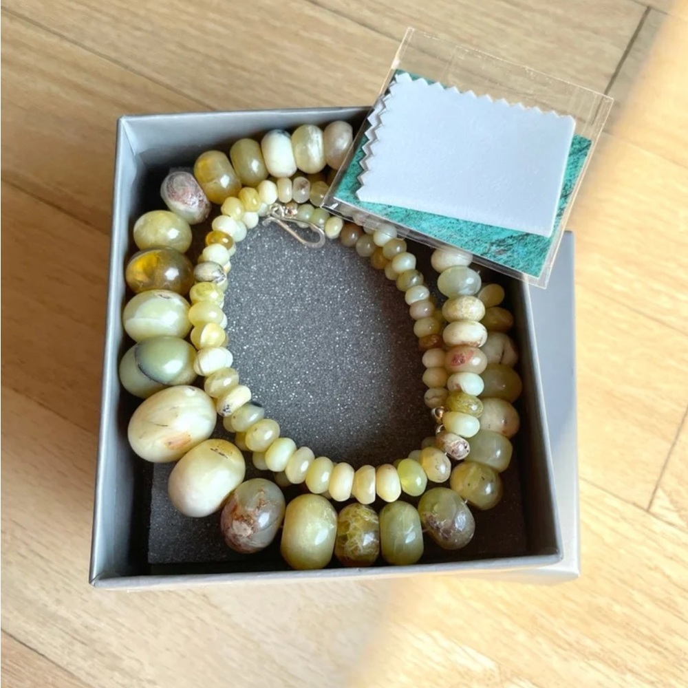 NEW Jay King Sonoran Yellow Opal Gemstone Bead 32" Necklace.